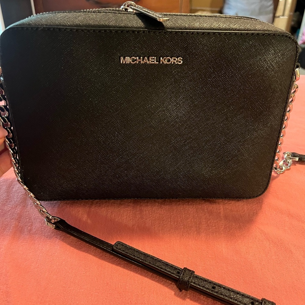 Michael Kors Black Saffiano Leather Crossbody